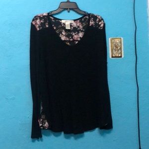Black floral sweater